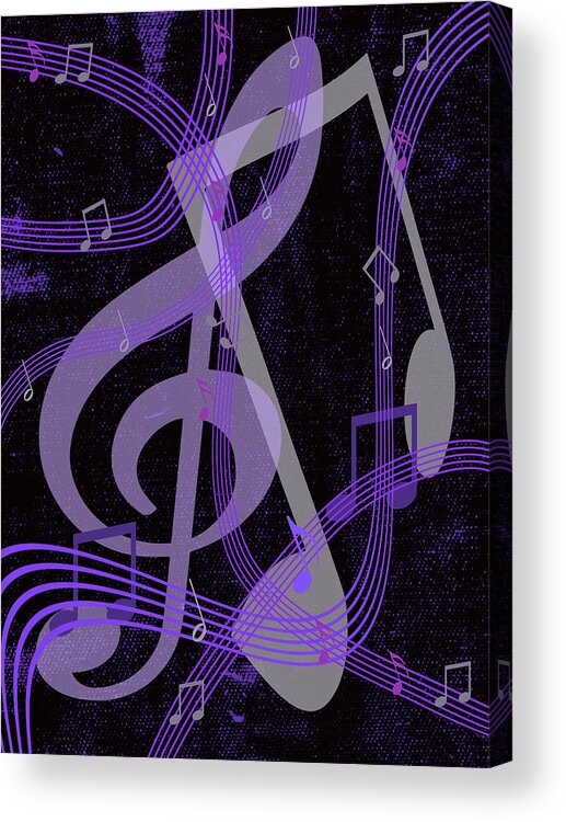  Acrylic Print featuring the digital art Musical Highway by Michelle Hoffmann