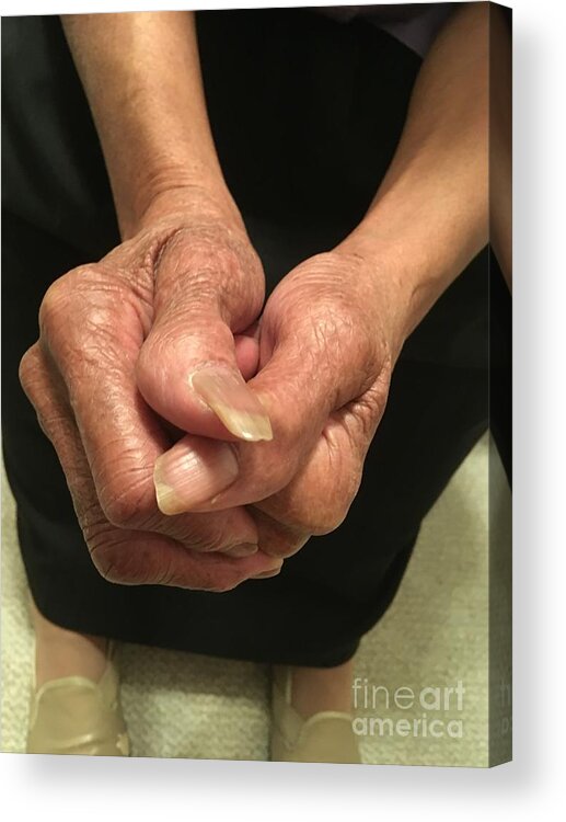 Photo Acrylic Print featuring the photograph My Grandma's Hands by Pamela Henry