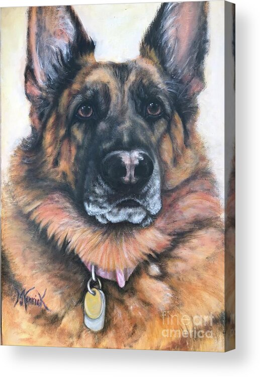 Dog Acrylic Print featuring the painting Never Forgotten by M J Venrick