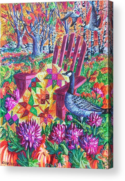 Autumn Acrylic Print featuring the painting November Quilt by Diane Phalen