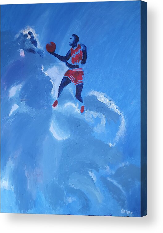 Michael Jordan Acrylic Print featuring the painting Omaggio a Michael Jordan by Enrico Garff