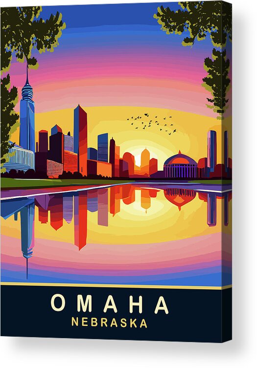 Omaha Acrylic Print featuring the digital art Omaha, Nebraska by Long Shot