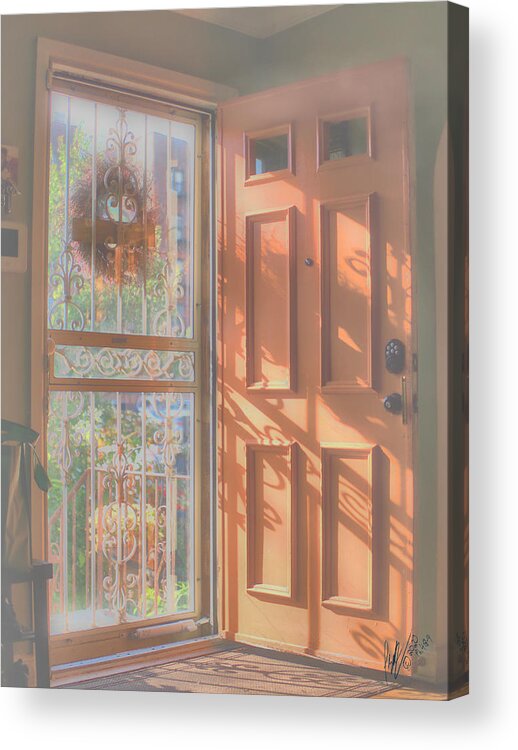 Orange Acrylic Print featuring the digital art Open Door 2 by Leon deVose