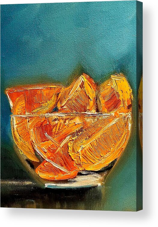 Oranges Acrylic Print featuring the painting Orange A Delish by Lisa Kaiser