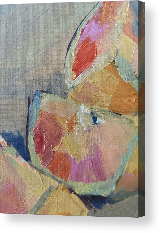 Oil Painting Acrylic Print featuring the painting Orange Slices by Sheila Romard