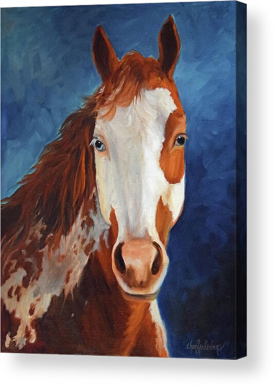 Horse Print Acrylic Print featuring the painting Paint The Midnight Sky by Cheri Wollenberg