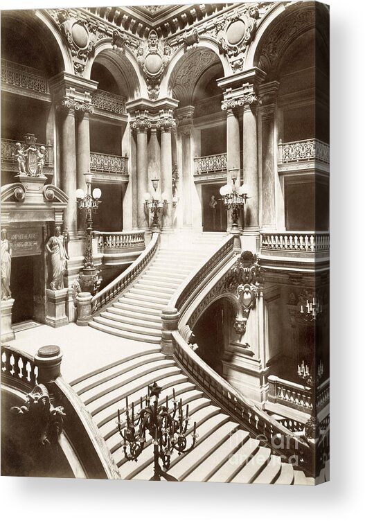 1885 Acrylic Print featuring the photograph PARIS - OPERA HOUSE, c1885 by Granger