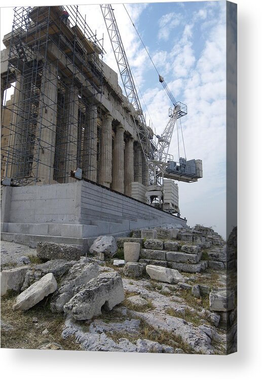 Greece Acrylic Print featuring the photograph Parthenon facade by Lisa Mutch