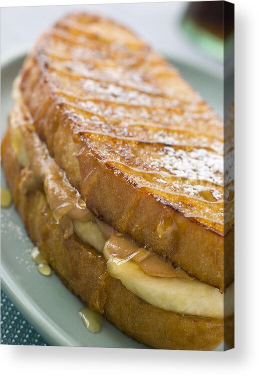 Sugar Acrylic Print featuring the photograph Peanut Butter And Banana Eggy Bread Sandwich With Syrup by Monkey Business Images