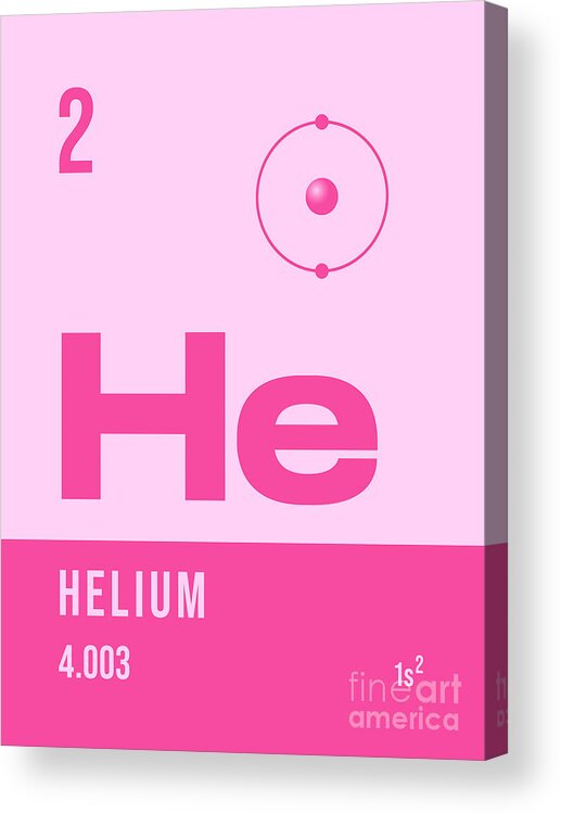 Periodic Acrylic Print featuring the digital art Periodic Element A - 2 Helium He by Organic Synthesis