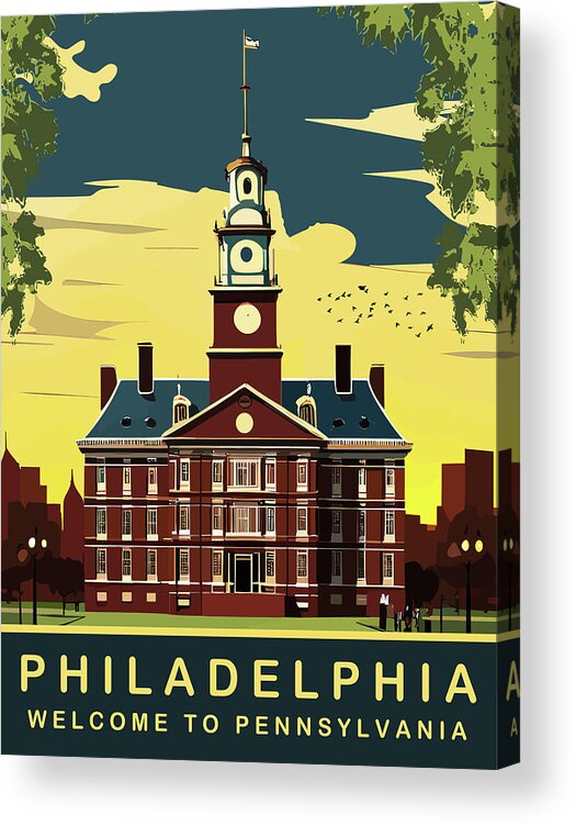 Philadelphia Acrylic Print featuring the digital art Philadelphia Historic Building by Long Shot