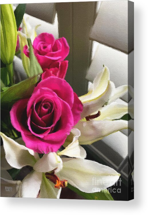 Roses Acrylic Print featuring the photograph Pink Roses by Brian Watt