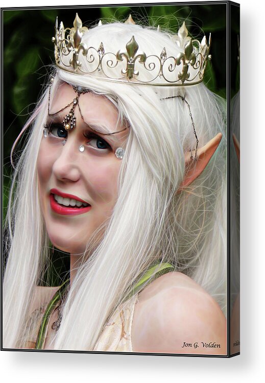 Elf Acrylic Print featuring the photograph Portrait of a Elvin Princess by Jon Volden