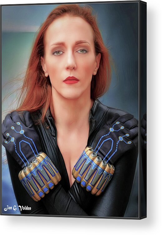 Black Widow Acrylic Print featuring the photograph Portrait of the Black Widow by Jon Volden