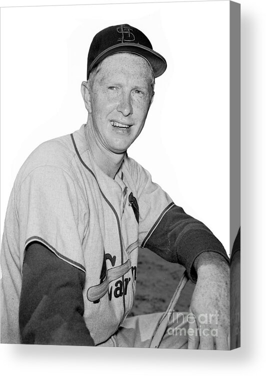 St. Louis Cardinals Acrylic Print featuring the photograph Red Schoendienst by Kidwiler Collection