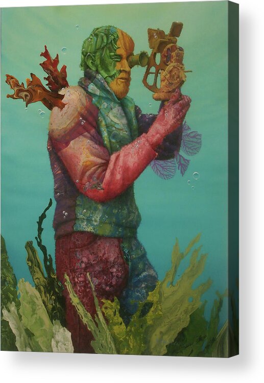 Ocean Acrylic Print featuring the painting Reef Sighting by Marguerite Chadwick-Juner