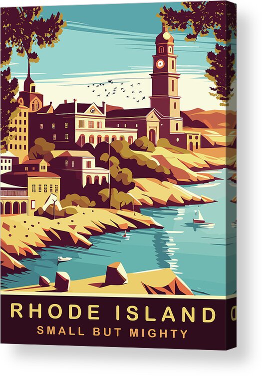 Rhode Island Acrylic Print featuring the digital art Rhode Island, Small but Mighty by Long Shot