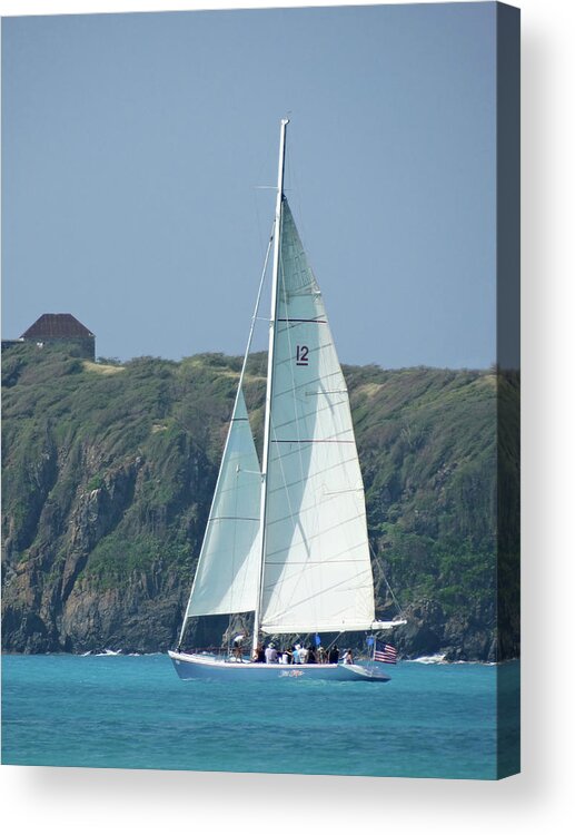Ocean Scene Acrylic Print featuring the photograph Sailing in St Martin by Mike McGlothlen