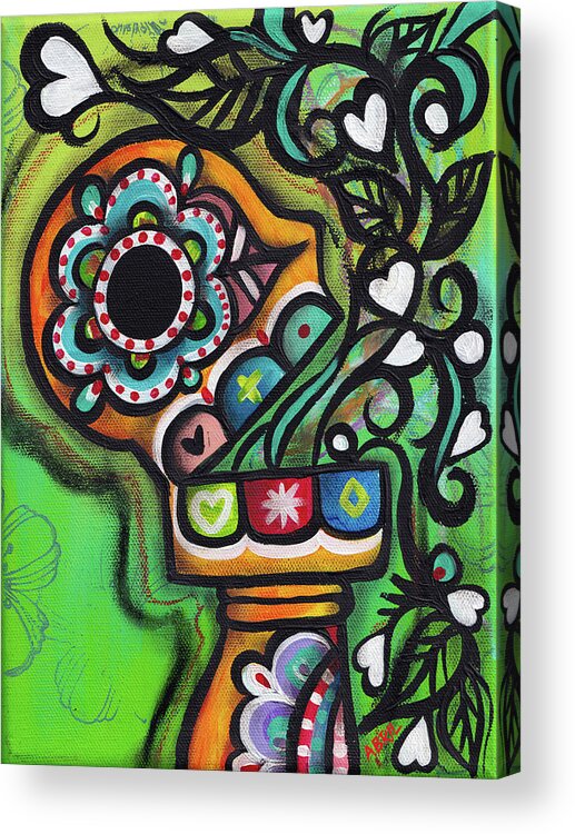 Day Of The Dead Acrylic Print featuring the painting Scream by Abril Andrade