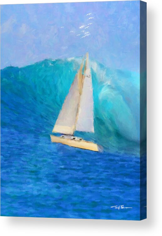 Nautical Acrylic Print featuring the painting Sea Rush by Trask Ferrero