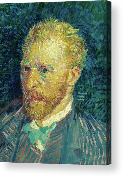 Vincent Van Gogh Acrylic Print featuring the painting Self-Portrait, c. 1887 by Vincent van Gogh