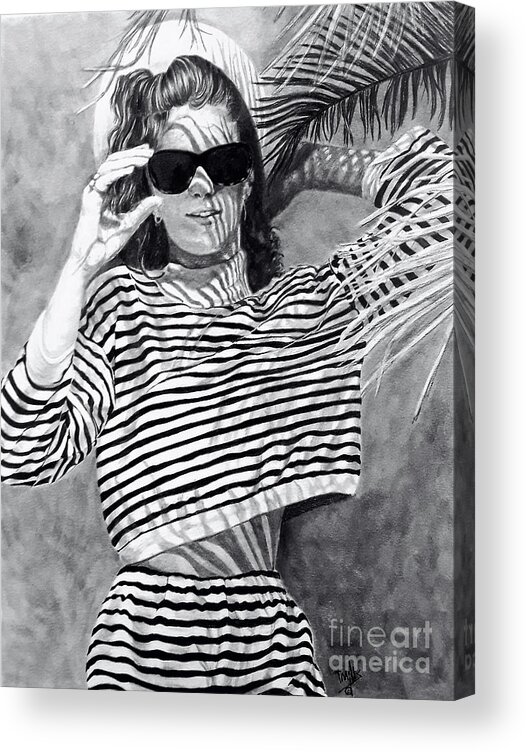 Drawing Acrylic Print featuring the drawing Shades of Summer by Terri Mills