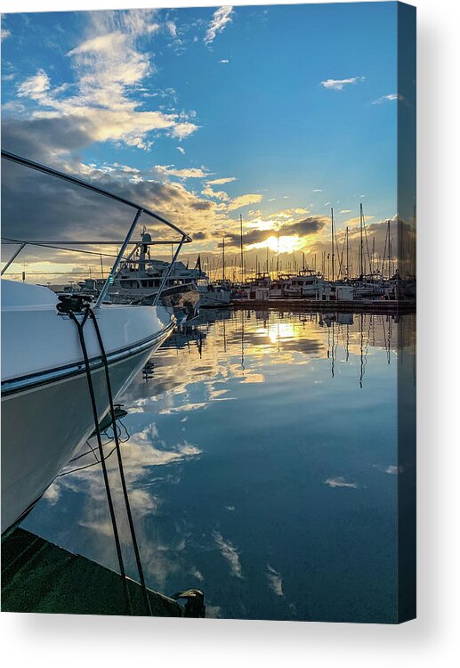  Acrylic Print featuring the photograph Shilshole Sunset by Tim Dussault