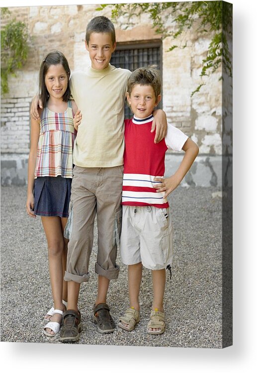Sibling Acrylic Print featuring the photograph Sister and brothers by Image Source