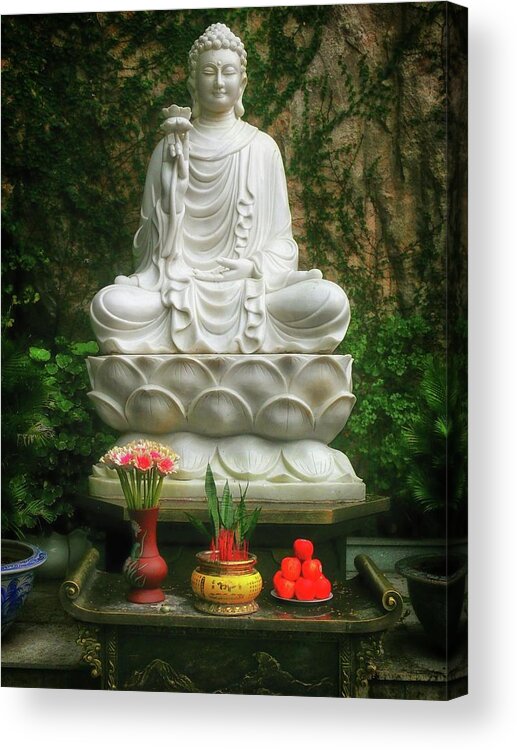 Buddha Acrylic Print featuring the photograph Sitting Buddha Statue by Robert Bociaga
