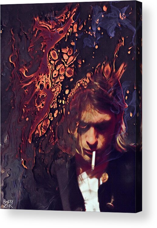Pop Art Acrylic Print featuring the painting Something In The Way by Bobby Zeik