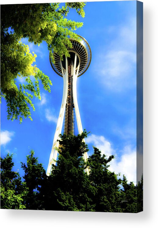 Space Needle Acrylic Print featuring the photograph Space Needle by Gary Gunderson