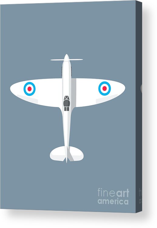 Spitfire Acrylic Print featuring the digital art Spitfire WWII Fighter Aircraft - Slate by Organic Synthesis