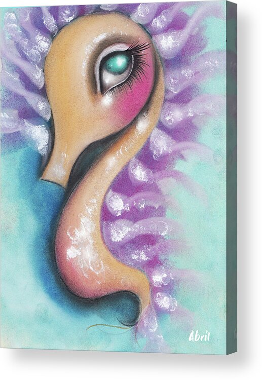 Seahorse Acrylic Print featuring the painting Sprite by Abril Andrade