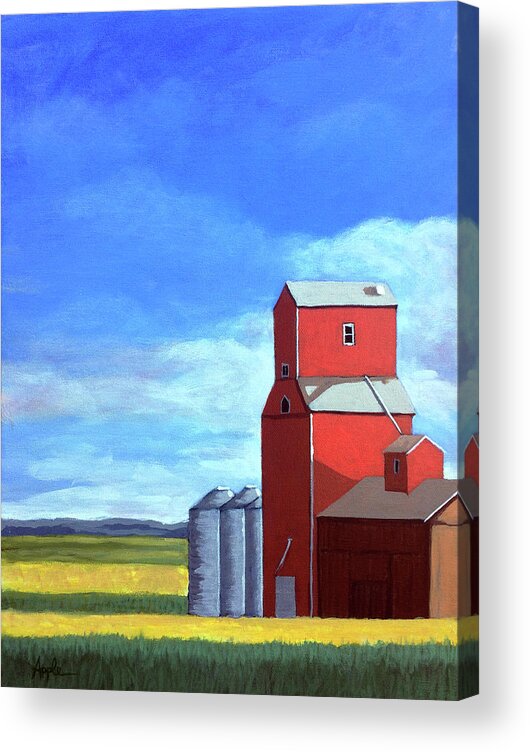 Barn Acrylic Print featuring the painting Standing Tall by Linda Apple