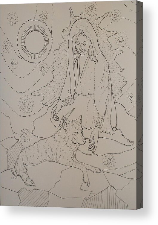 Realism Acrylic Print featuring the drawing Star Maiden by Donelli DiMaria