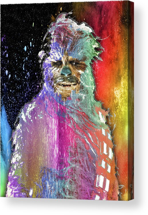 Yoda Acrylic Print featuring the painting Star Wars Pop Chewbacca by Tony Rubino