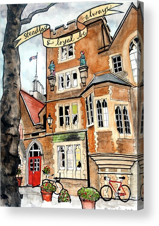 England Acrylic Print featuring the painting Steadfast and Loyal Be, Always by Pauline Lim