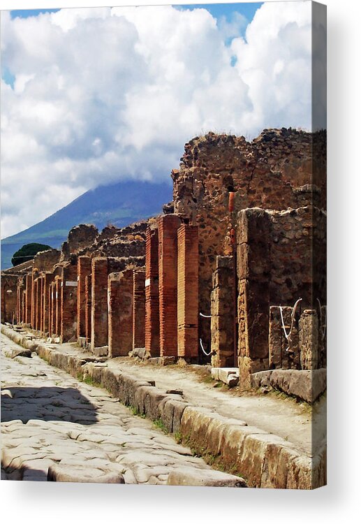 Road Acrylic Print featuring the photograph Street In Pompeii I by Debbie Oppermann