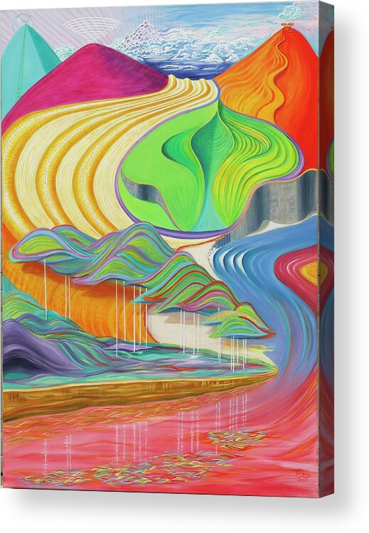 Top Seller Acrylic Print featuring the painting Land of Color by Dorsey Northrup