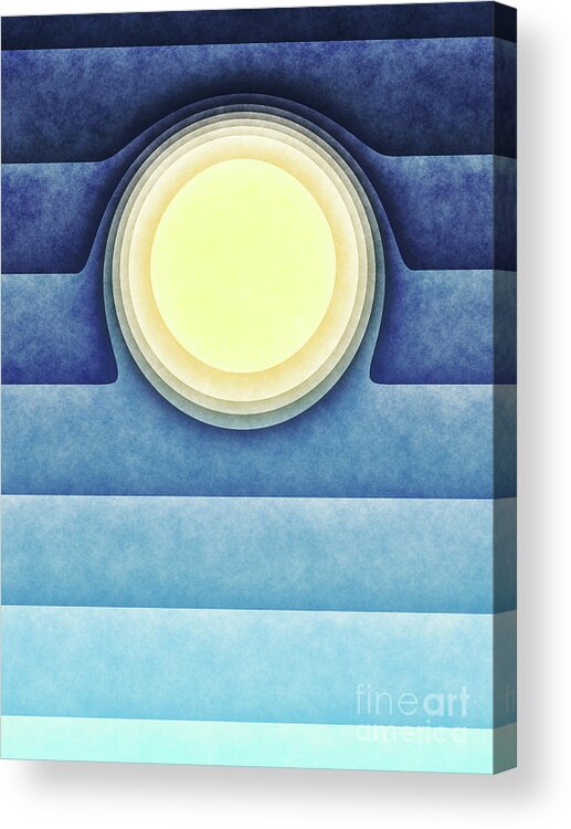 Summer Acrylic Print featuring the digital art Sun and Sky by Phil Perkins