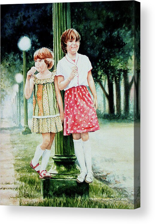 Children Playing Acrylic Print featuring the painting Sunday Treat by Hanne Lore Koehler