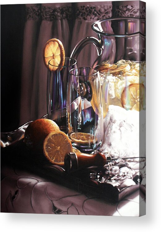 Lemons Acrylic Print featuring the painting Sunkist by Dianna Ponting