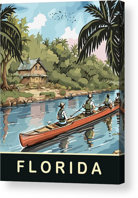 Florida Acrylic Print featuring the digital art Sunny Florida by Long Shot