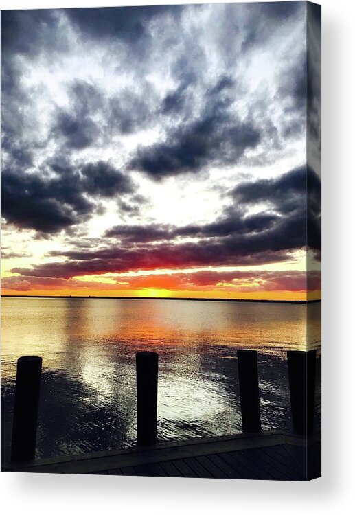 Scenic Photography Acrylic Print featuring the photograph Sunset At Seaside by Iconic Images Art Gallery David Pucciarelli
