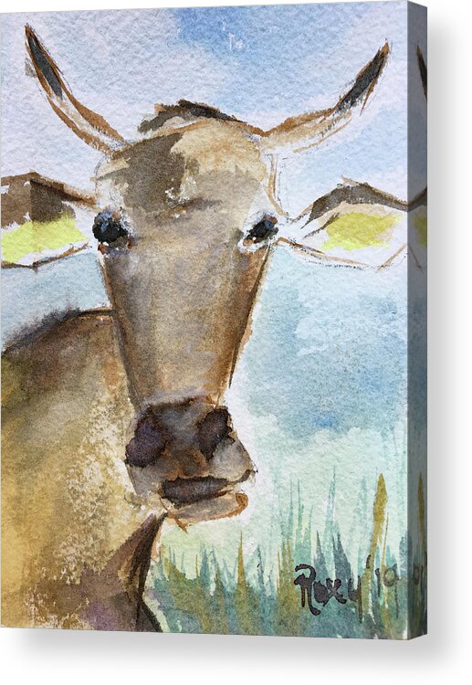 Cow Acrylic Print featuring the painting Sunshine by Roxy Rich