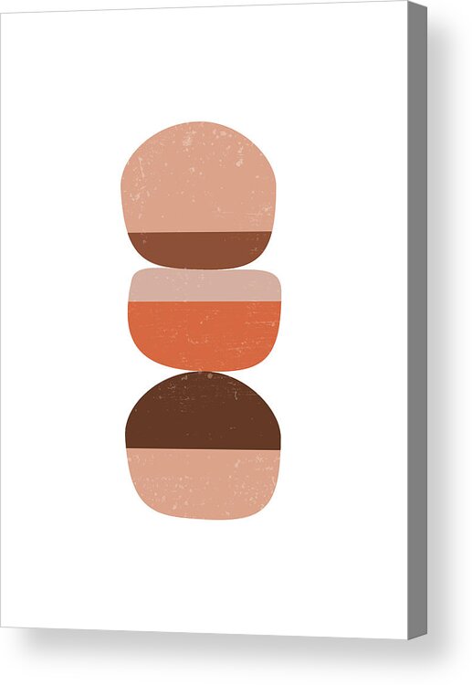 Terracotta Acrylic Print featuring the mixed media Terracotta Abstract 10 - Modern, Contemporary Art - Abstract Organic Shapes - Brown, Burnt Orange by Studio Grafiikka