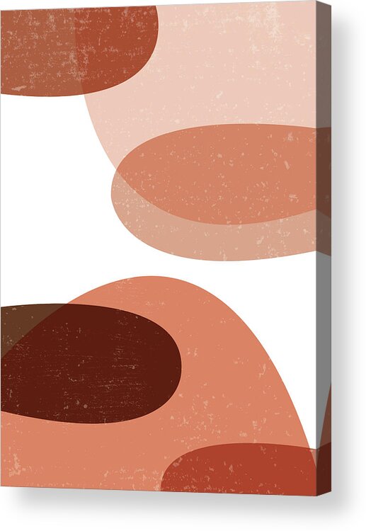 Terracotta Acrylic Print featuring the mixed media Terracotta Abstract 36 - Modern, Contemporary Art - Abstract Organic Shapes - Brown, Burnt Sienna by Studio Grafiikka