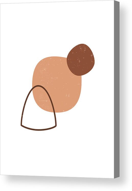 Terracotta Acrylic Print featuring the mixed media Terracotta Abstract 66 - Modern, Contemporary Art - Abstract Organic Shapes - Minimal - Brown by Studio Grafiikka