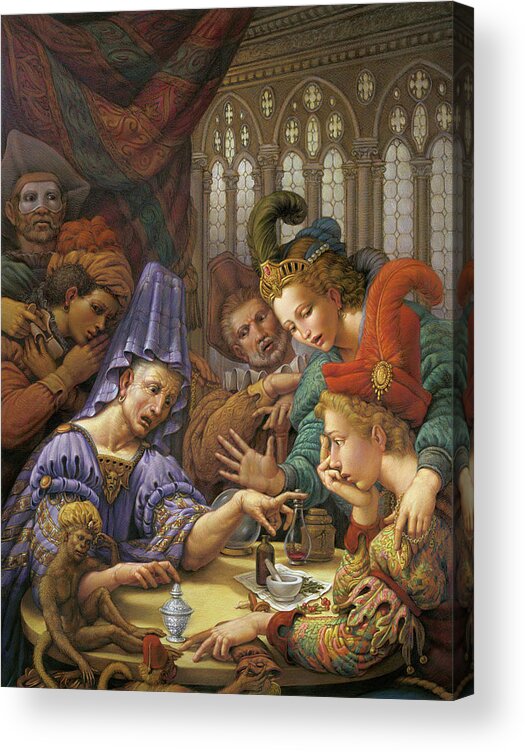 Fortune Teller Acrylic Print featuring the pastel The Fortune Teller by Kurt Wenner