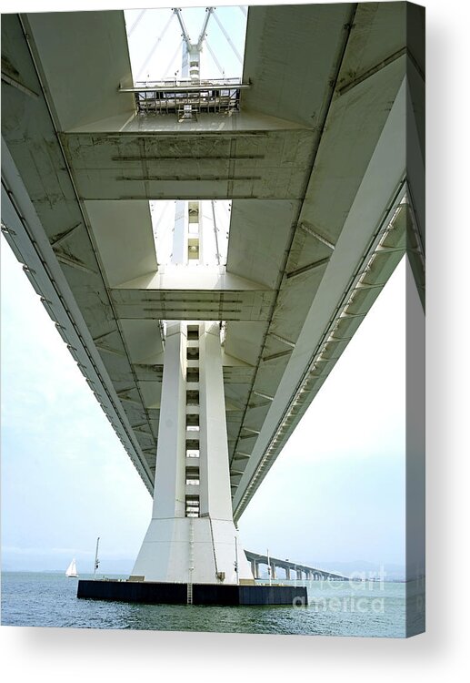Wingsdomain Acrylic Print featuring the photograph The New Oakland Side of the San Francisco Oakland Bay Bridge DSC7030 by Wingsdomain Art and Photography